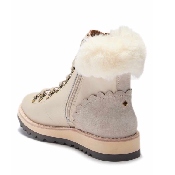 SOLD • Kate Spade Cream Faux Fur Booties • - Picture 2 of 2